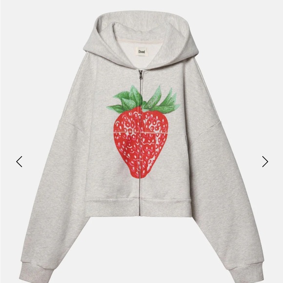 ELWOOD STRAWBERRY ZIP RECTANGLE HOODIE - Picture 1 of 6